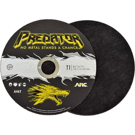 Abrasive Cut-Off Wheel, Type 1, 6 in Dia, 0.0625 in Thick, 7/8 in Arbor Hole Size, Aluminum Oxide MPN:906167803