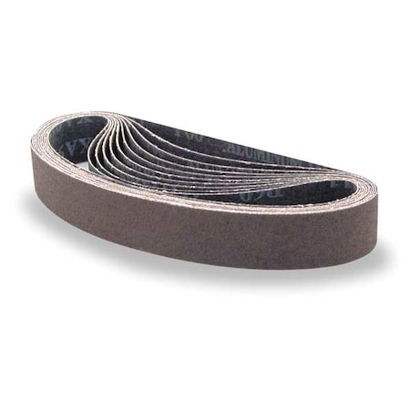 Sanding Belt, 1 1/8 in W, 21 in L, Coated, Aluminum Oxide, 150 Grit, Fine, AO/X GP, Brown MPN:11-7020809