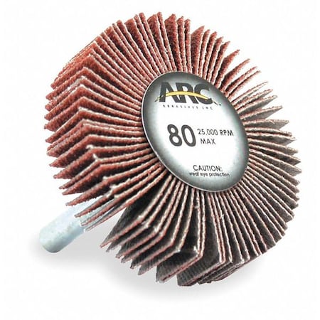 Flap Wheel, AO, 1-1/2x1/2x1/4 In Shank, 80G MPN:11209