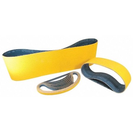 Sanding Belt, 2 in W, 72 in L, Coated, Ceramic, 50 Grit, Coarse, Arc Predator, Yellow MPN:71-020072004