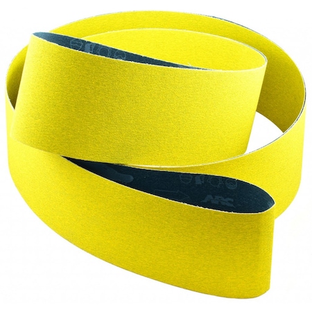 Sanding Belt, 2 in W, 132 in L, Coated, Ceramic, 100 Grit, Fine, Yellow MPN:71-020132007