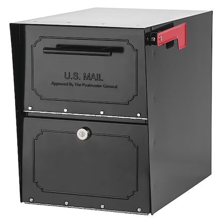Mailbox, Black, Galvanized, 1 Doors, Surface/Post, Locking MPN:6200B-10