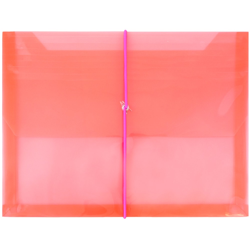 JAM Paper Plastic 9 3/4in x 13in Envelopes With Elastic Closure, Red, Pack Of 12 MPN:15854