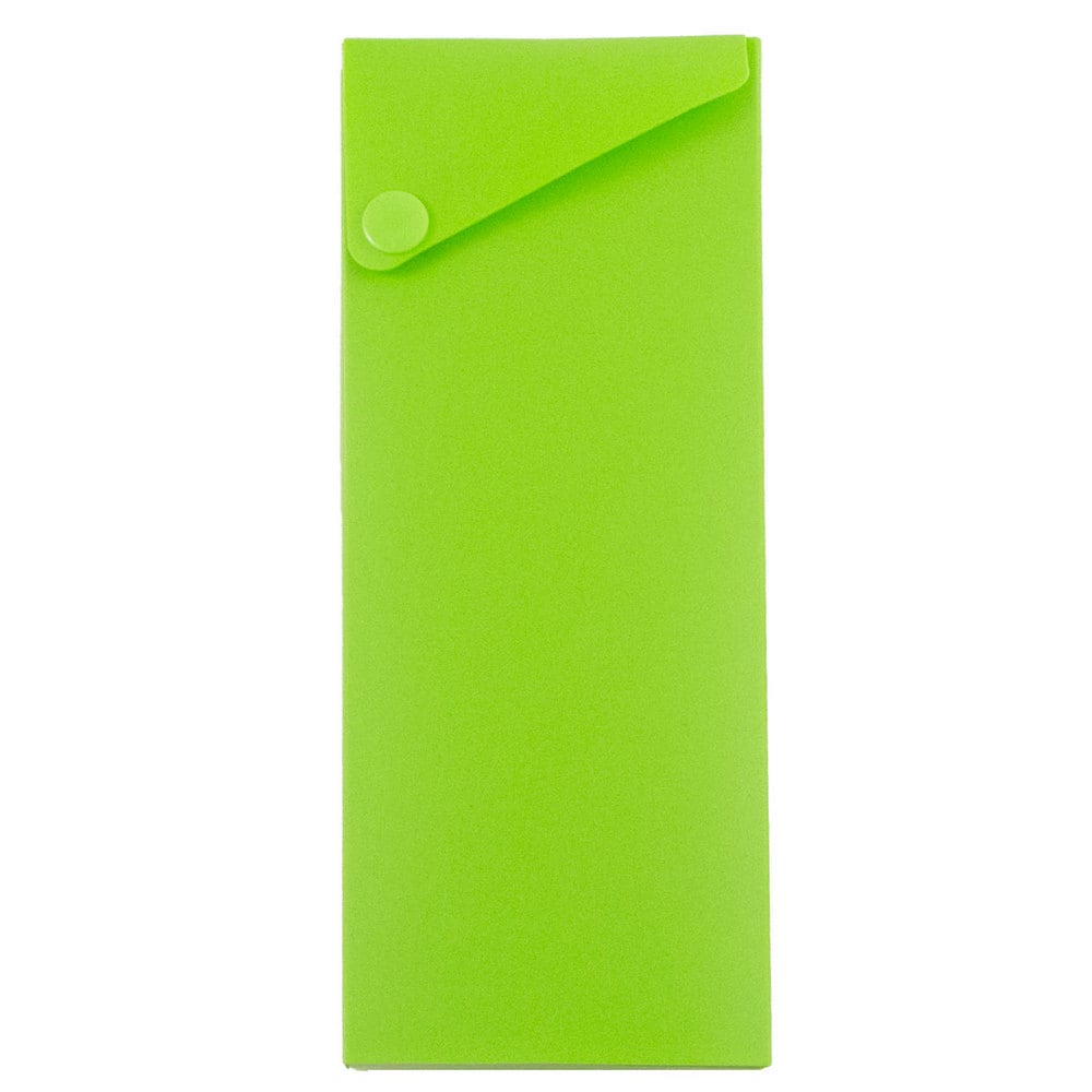 JAM Paper Plastic Slide Pencil Case, 7 3/4inH x 2 3/4inW x 1 1/8inD, Green MPN:2166513298