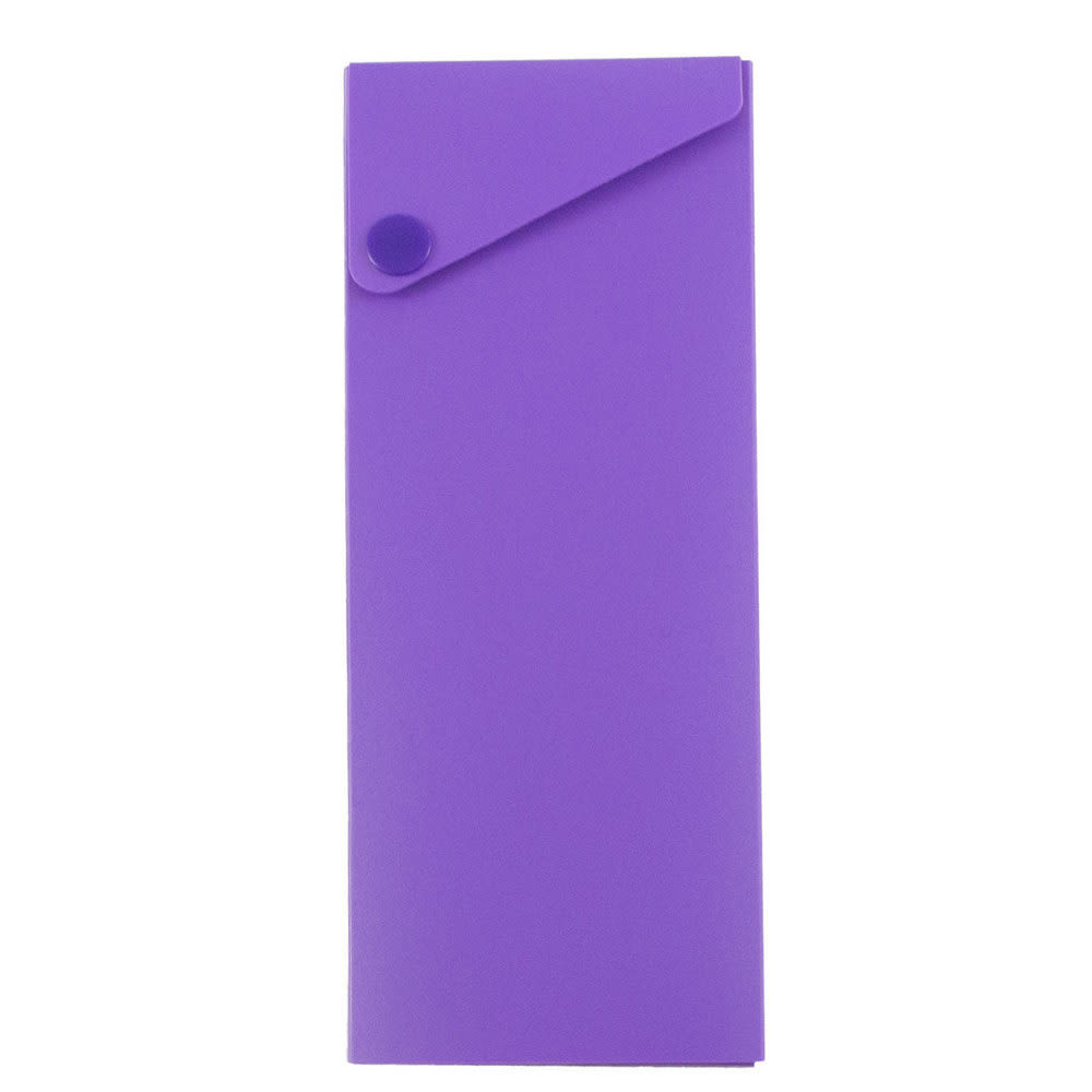 JAM Paper Plastic Slide Pencil Case, 7 3/4inH x 2 3/4inW x 1 1/8inD, Purple MPN:2166513300
