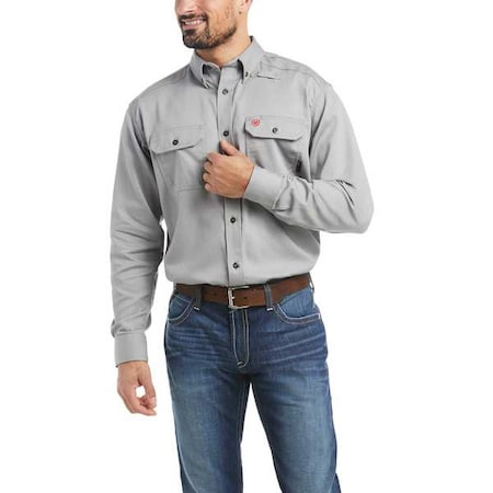 Men's FR Button Down Shirt, 8.9 cal/sq cm, L, Cotton MPN:10012253