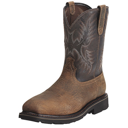 Men's Western Boot, 8 1/2 EE, Steel Toe, 10 in H, Earth, 10012948 MPN:10012948