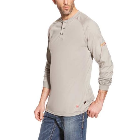 Men's FR Henley Longsleeve Tee, 8.9 cal/sq cm, L, Cotton MPN:10013519