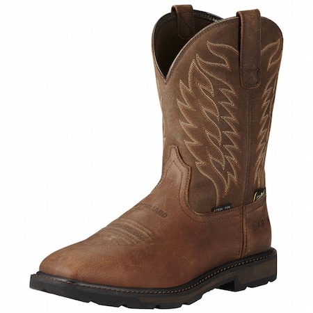 Men's Western Boot, 7 EE, Steel Toe, 10 in H, Brown, 10020063 MPN:10020063