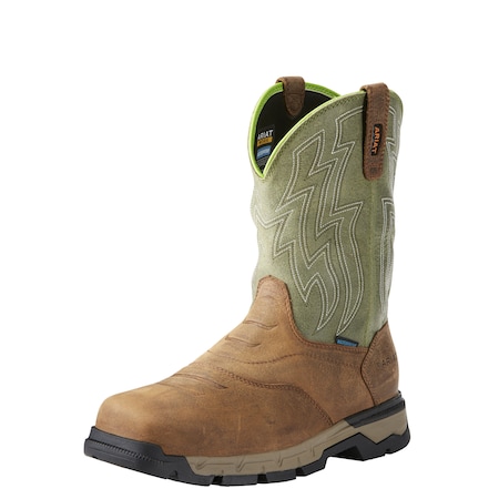 Men's Western Boot, 11 1/2, Composite Toe, 10 in H, Brown/Green, 10021486 MPN:10021486