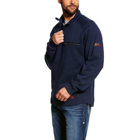 Men's FR 1/4 Zip, Cotton, Zipper, Blue, 4XL MPN:10022333