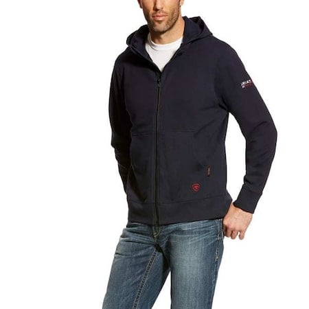 Flame-Resistant Full Zip Hoodie, 21.2 cal/sq cm, 3XL, 11 oz Zipper Closure MPN:10023979