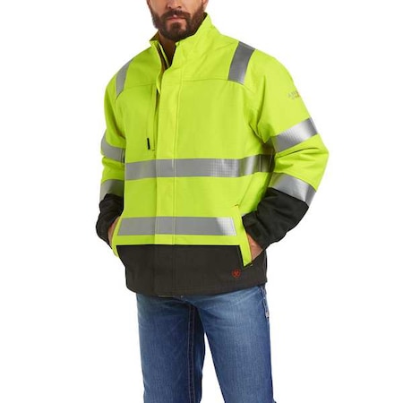 FR Insulated Waterproof Hi-Vis Jacket, 52 cal/sq cm, 3XL, 8 oz Zipper Closure MPN:10024022