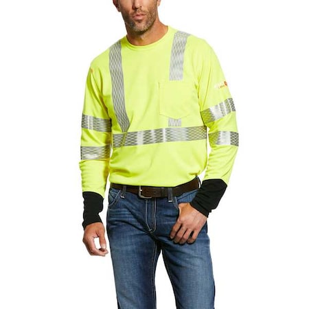 Men's FR Hi-Vis Longsleeve Tee, 16.4 cal/sq cm, 3XL, Pique MPN:10025432
