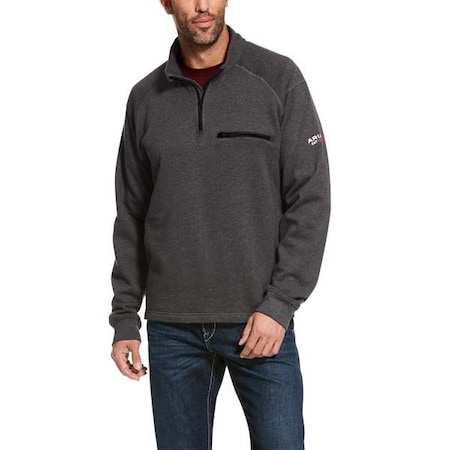 Men's FR 1/4 Zip, Cotton, Zipper, Gray, L MPN:10027924
