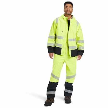 Hi-Vis FR Jacket, Cotton, Fabric, Modacrylic, Nylon, Polyarylate, Class 3 Yellow, 2XL MPN:10041788
