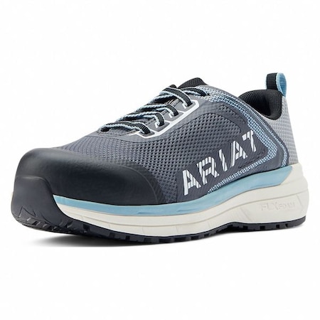 Women's Athletic Shoe, 7 C, Mesh, TPU, Gray/Light Blue MPN:10044427