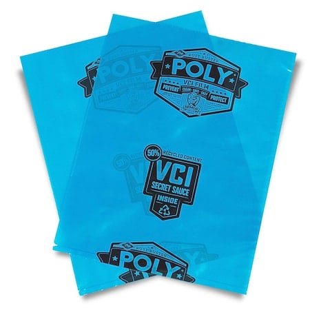 VCI Flat Bag, 6x 6, 4 Mil PE, Blue MPN:PB4B0606IC