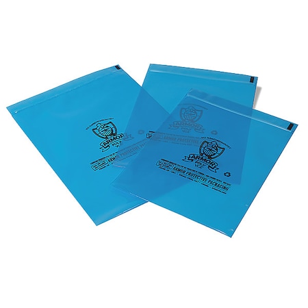 Reclosable Bag, Zip Seal, 12 in L, 10 in W, 4 mil Thick, Low Density Polyethylene (LDPE), Blue MPN:PB4B1012ZIP