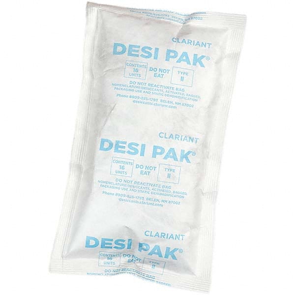 Desiccant Packets; Material: Clay ; Packet Size: 16 oz ; Container Type: Drum ; Area Protected: 13.33ft³ ; Number of Packs per Container: 150 ; UNSPSC Code: 41123003 MPN:D16UCT-D - Pkg Qty 150