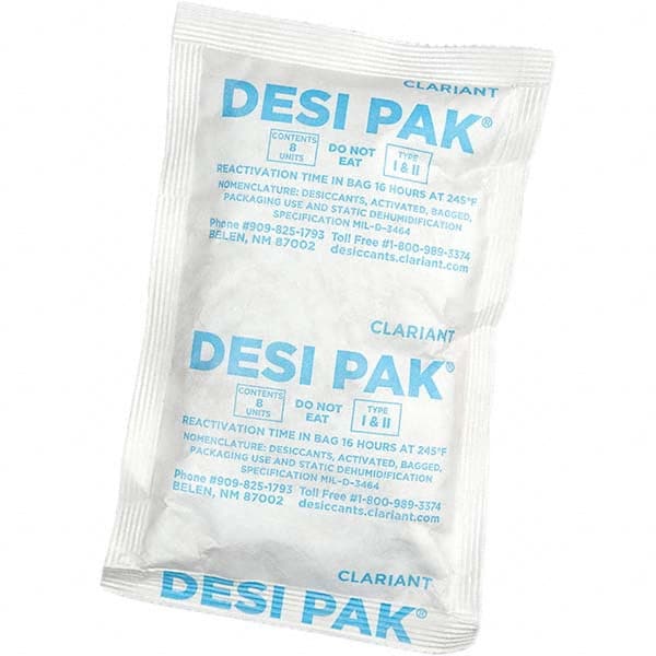Desiccant Packets, Material: Clay , Packet Size: 8 oz , Container Type: Drum , Area Protected: 6.67ft3 , Number of Packs per Container: 300  MPN:D8UCT-D