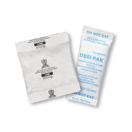 Desiccant, 0.14cuft, White, 1/6oz, PK1200 MPN:D1/6UCT