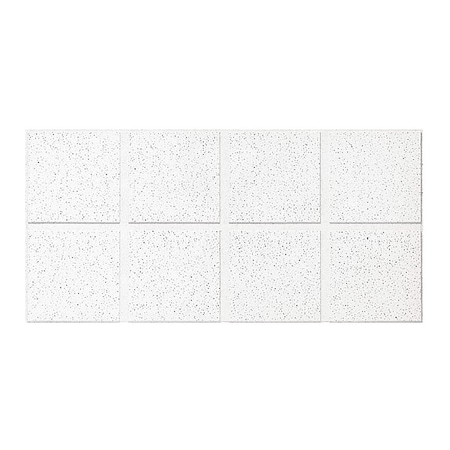 Fine Fissured Ceiling Tile, 24 in W x 48 in L, Angled Tegular, 15/16 in Grid Size, 10 PK MPN:1760C