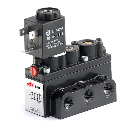 Solenoid Air Control Valve, 120V AC, Solenoid / Spring, 1/4 in Pipe Size, 50 to 150 psi MPN:A212SS-120-A