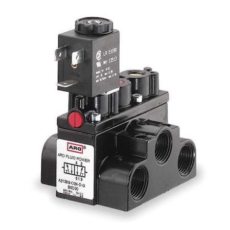 Solenoid Air Control Valve, 3/8 In, 24VDC MPN:A213SS-024-D
