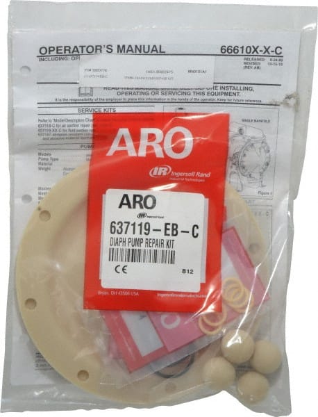 Diaphragm Pump Fluid Section Repair Kit: Santoprene, Includes Balls, Diaphragms & Seals MPN:637119-EB-C