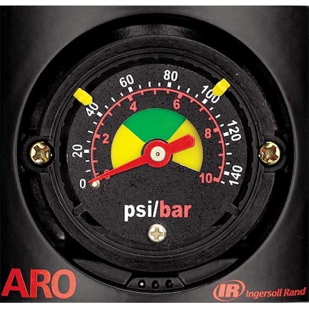 Pressure Gauge, 0 to 160 psi, 1 1/2 in Dial, 1/8 in NPT, Center Back Location, Plastic Case Material MPN:104493