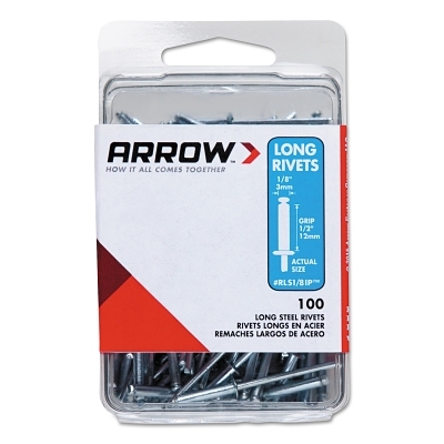 (100/Pc) Long 1/8 Steelrivet MPN:RLS1/8IP