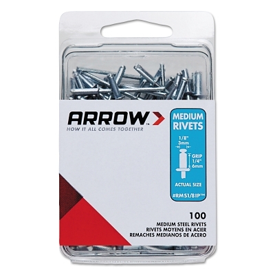 (100/Pc) Medium 1/8 Steel Rivet MPN:RMS1/8IP