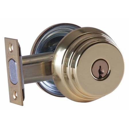 Deadbolt, Cylindrical, Bright Brass Finish MPN:E61 3