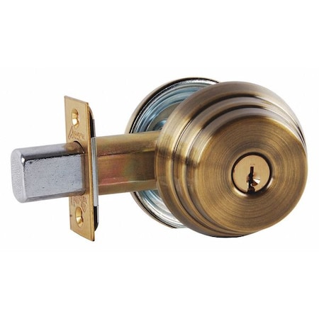 Deadbolt, Cylindrical, Antique Brass MPN:E61 5A