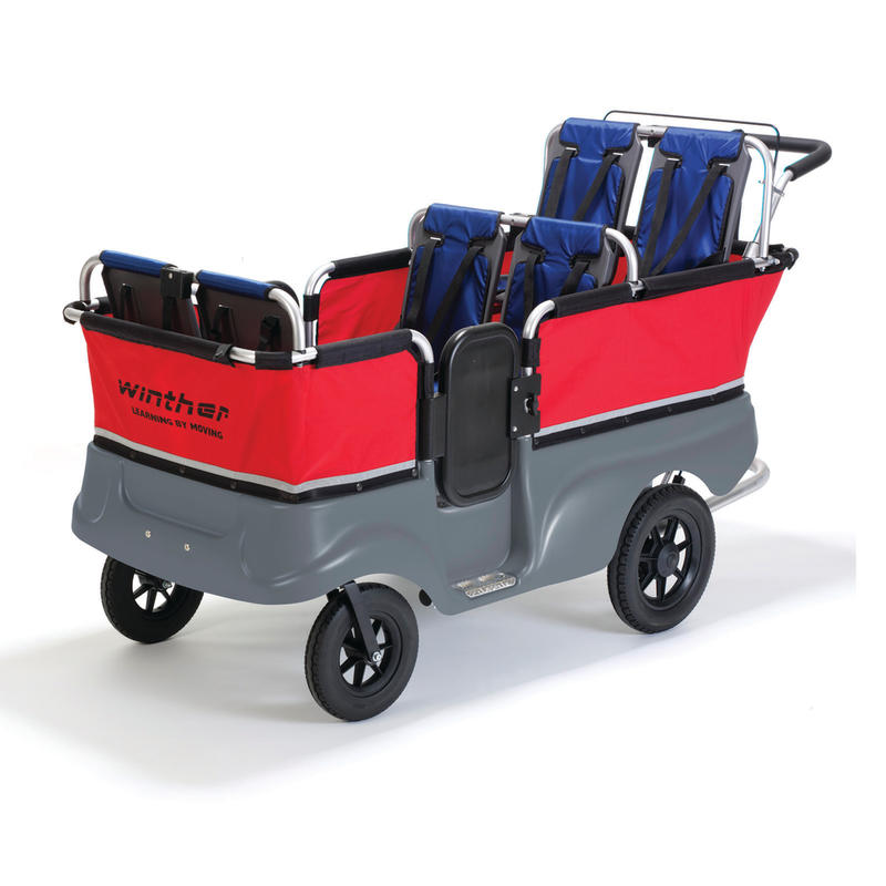 Winther Turtle Kiddy Bus And Stroller, 6 Seats, 40inH x 70inW x 30inD, Red/Gray MPN:WIN80150