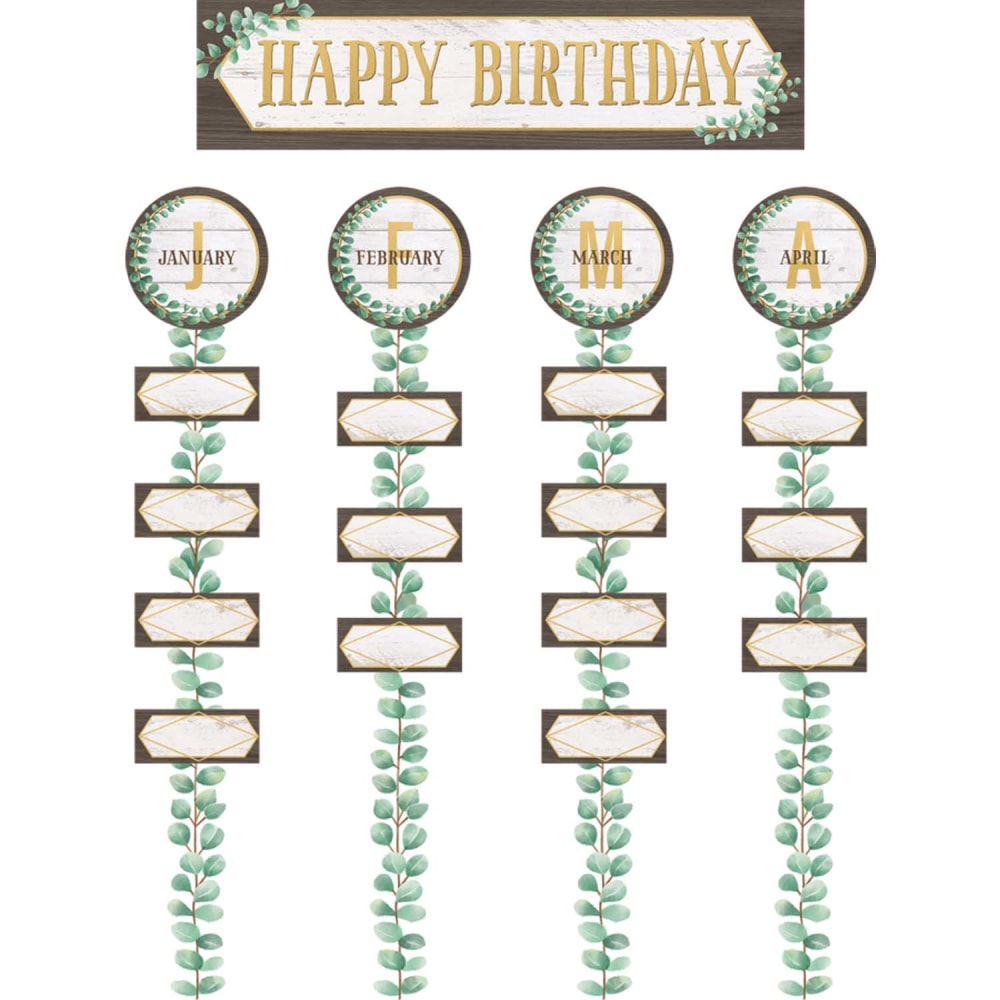 Teacher Created Resources Eucalyptus Happy Birthday Bulletin Board Set, Multicolor, Set Of 70 Pieces MPN:TCR8473