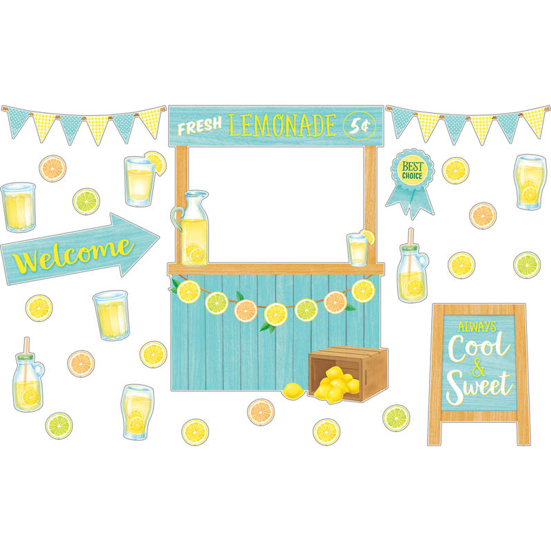 Teacher Created Resources Lemon Zest Lemonade Stand Bulletin Board Set MPN:TCR8491