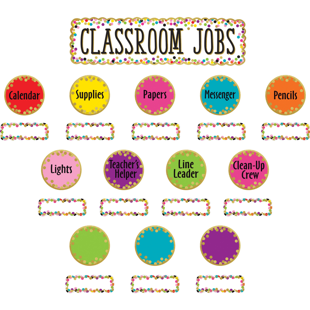 Teacher Created Resources Confetti Classroom Jobs Mini Bulletin Board Set MPN:TCR8802