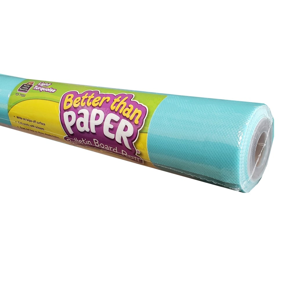 Teacher Created Resources Better Than Paper Bulletin Board Paper Rolls, 48in x 12ft, Turquoise, Pack Of 4 Rolls MPN:TCR32321