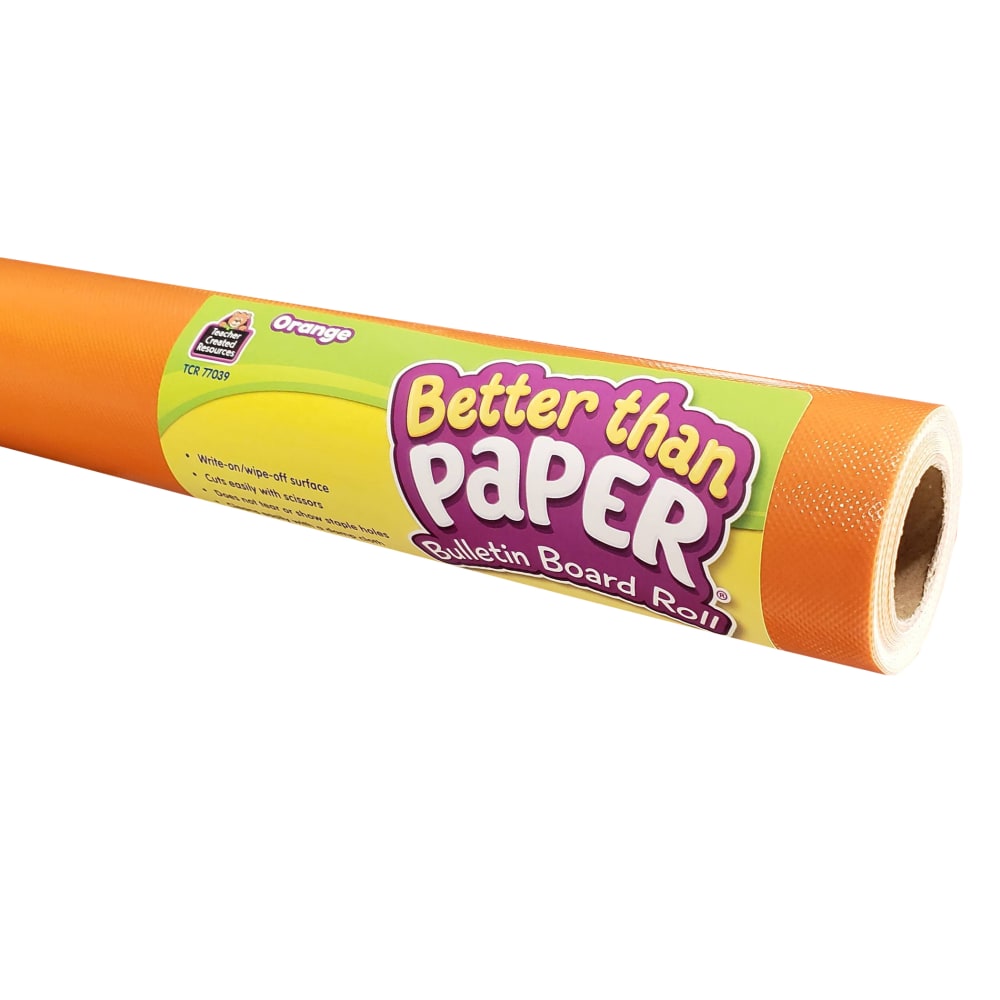 Teacher Created Resources Better Than Paper Bulletin Board Paper Rolls, 4ft x 12ft, Orange, Pack Of 4 Rolls MPN:TCR32348