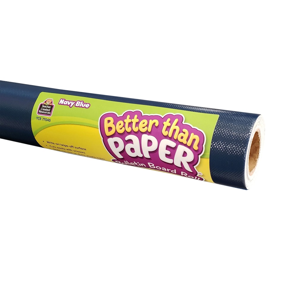 Teacher Created Resources Better Than Paper Bulletin Board Paper Rolls, 4ft x 12ft, Navy Blue, Pack Of 4 Rolls MPN:TCR32352