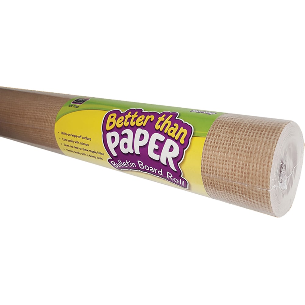 Teacher Created Resources Better Than Paper Bulletin Board Paper Rolls, 4ft x 12ft, Burlap, Pack Of 4 Rolls MPN:TCR6330