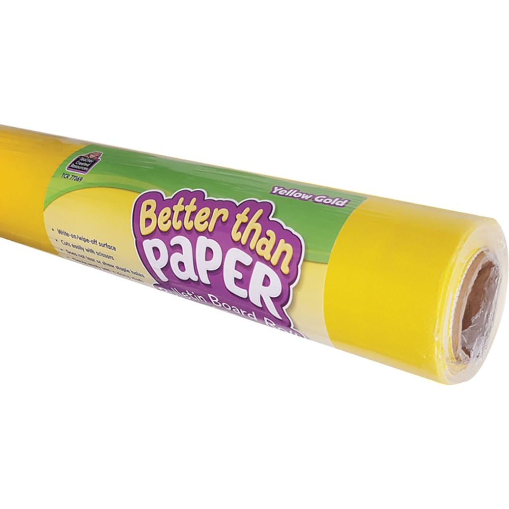 Teacher Created Resources Better Than Paper Bulletin Board Rolls, 4ft x 12ft, Yellow Gold, Pack Of 4 Rolls MPN:TCR6334