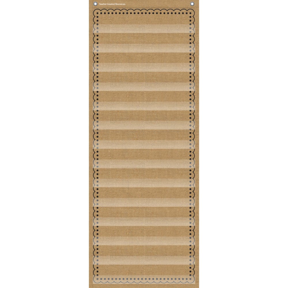 Teacher Created Resources 14-Pocket Daily Schedule Pocket Chart, 34inH x 13inW x 1/8inD, Burlap MPN:TCR20838