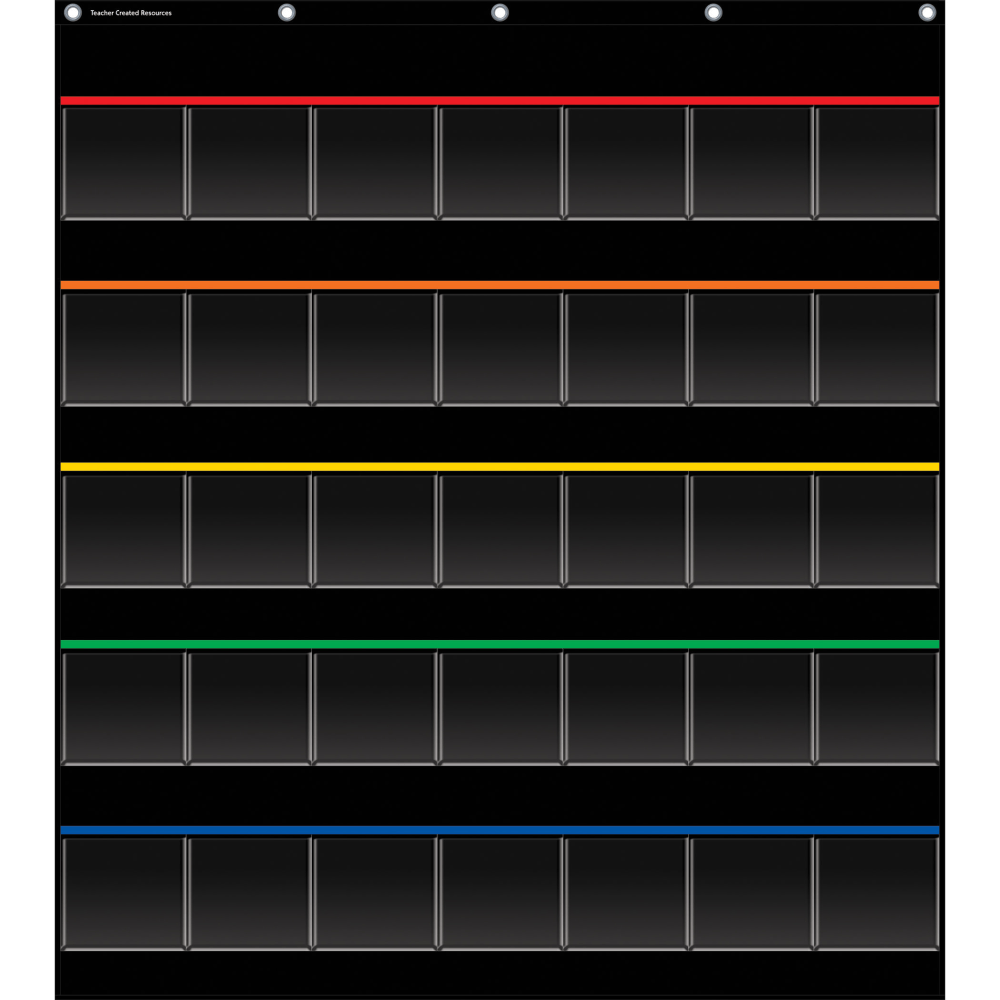 Teacher Created Resources Storage Pocket Chart, 36-1/2inH x 32-1/2inW x 1/2inD, Black MPN:TCR20844