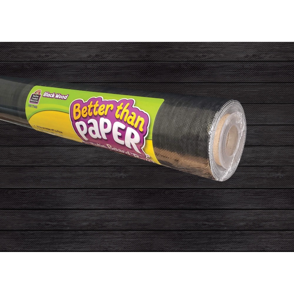 Teacher Created Resources Bulletin Board Roll - Bulletin Board, Poster, Student - 12 ft Height x 48in Width - Black Wood - Fabric - 1 Roll MPN:77453