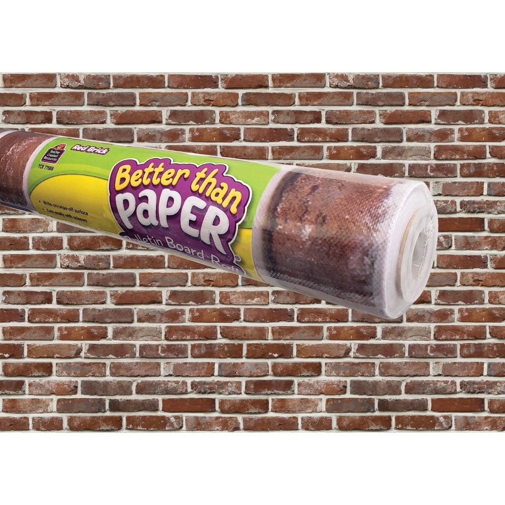 Teacher Created Resources Bulletin Board Roll - Bulletin Board, Poster, Student - 12 ft Height x 48in Width - Red Brick - Fabric - 1 Roll MPN:77888