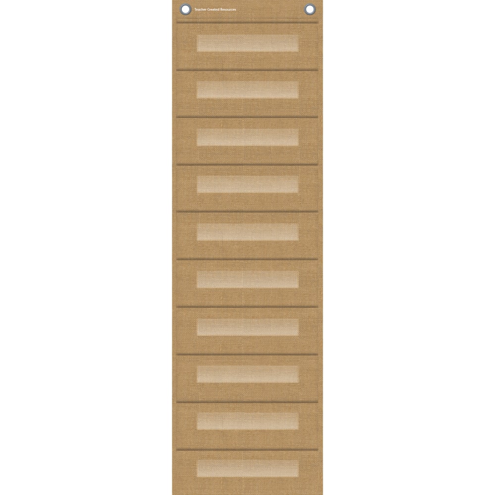 Teacher Created Resources File Storage Pocket Chart With 10 Pockets, 14in x 58in, Burlap MPN:TCR20840