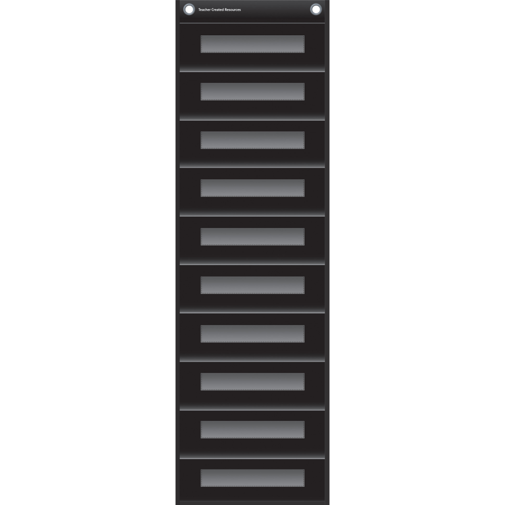 Teacher Created Resources File Storage Pocket Chart, 10 Pockets, 14in x 58in, Black MPN:TCR20841